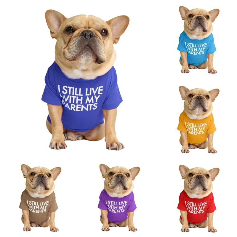 

Рубашка жилет для собаки, летняя одежда с принтом в виде собак для щенка для домашних питомцев, одежда с принтом в виде букв для йоркширских ...