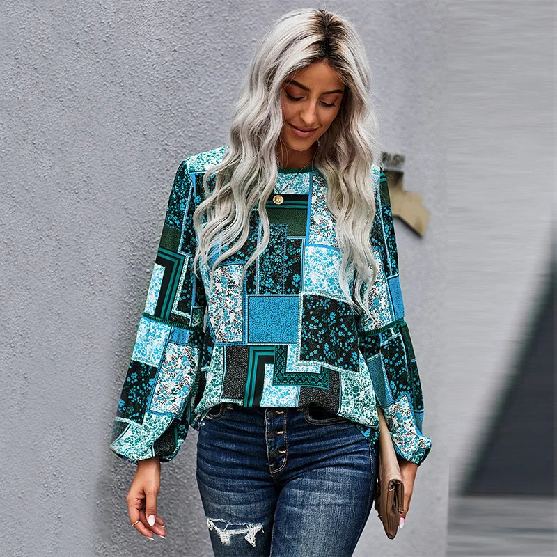 

Fall Clothes for Women Temperament Long Sleeve O-neck Shirt Loose Plus Size Casual Shirt Fashion National Style Tops Women 2021