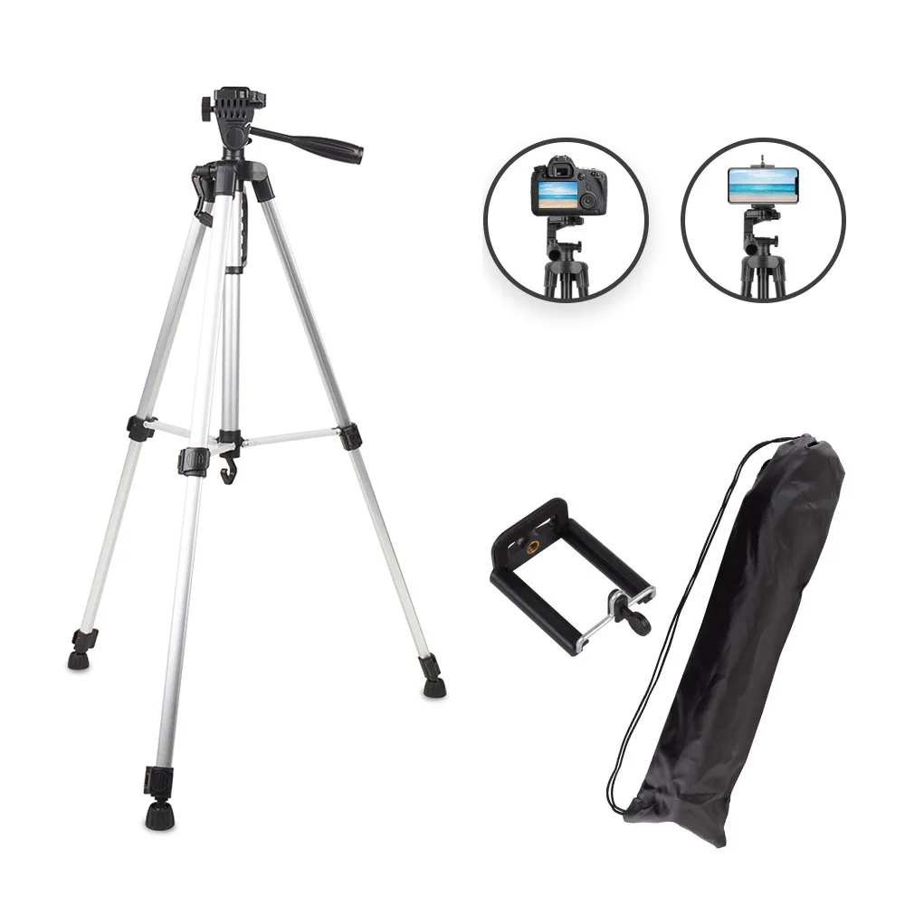silver Yizhestudio переносной штатив для камеры Canon Nikon sony DSLR камера видеокамера 50-140 см Универсальный регулируемый штатив подставка держатель - Цвет: silver