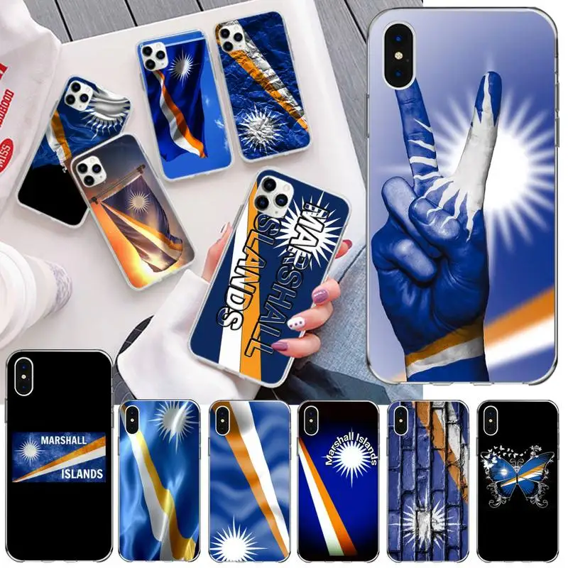 

KPUSAGRT Marshall Island National Flag Customer Phone Case for iPhone 11 pro XS MAX 8 7 6 6S Plus X 5S SE 2020 XR cover