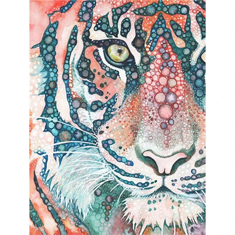 

FUYUN 5D Diamond Painting cartoon tiger Full Round Diamond mosaic wolf Sale Picture Rhinestones Diamond Embroidery animals decor