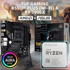AMD новый Ryzen 9 5900X R9 5900X CPU + ASUS TUF GAMING B550M PLUS (Wi-Fi) комплект материнской платы DDR4 AM4 процессор 128 ГБ ОЗУ аксессуары