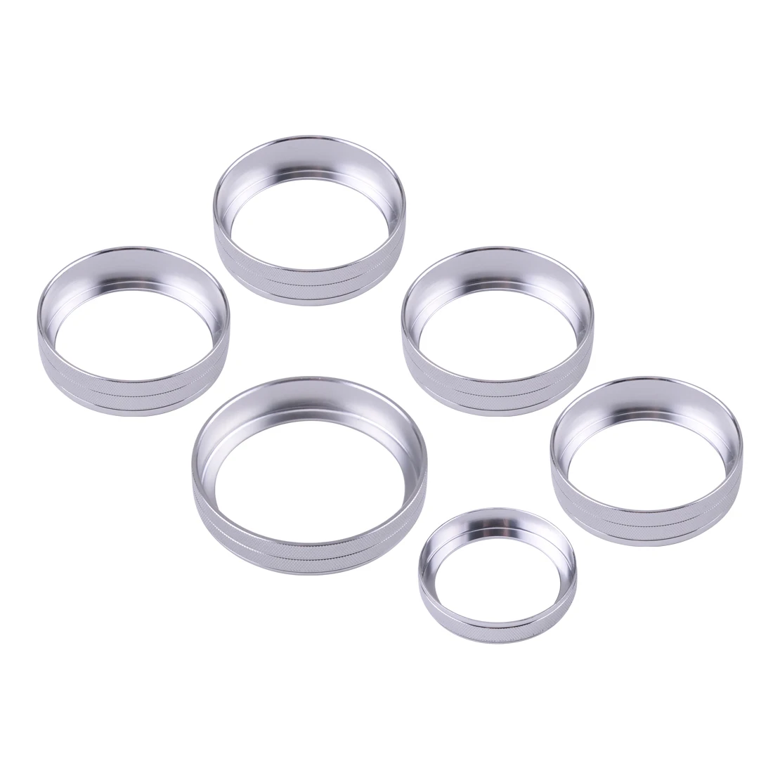 

beler 6pcs Aluminum Alloy Car Silver Air Conditioner & Audio Switch Knob Ring Cover Trim Fit For Ford F150 2016 2017 2018