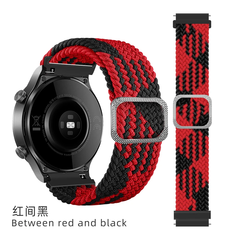 20mm 22mm Watch Strap For Samsung Galaxy watch Gear S3 42/46mm Active 2 Adjustable weave Elastic Strap Huawei GT2 Pro Wristbands