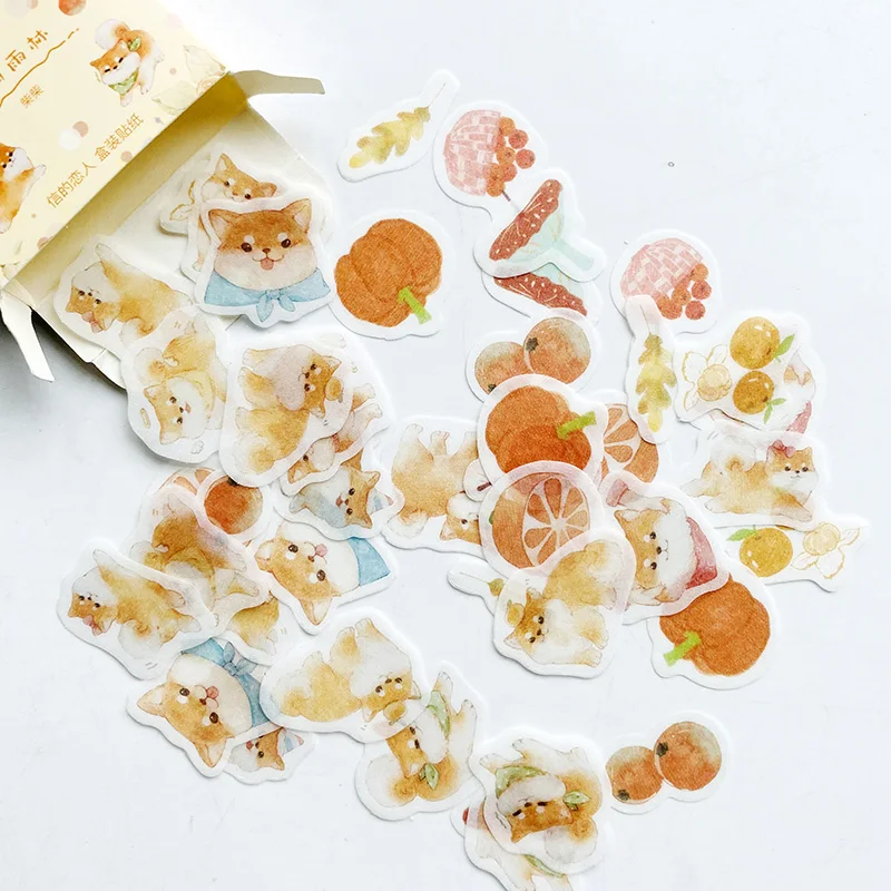45 шт./кор. прекрасные маленькие лисички клёпы бумажные DIY Декоративные наклейки