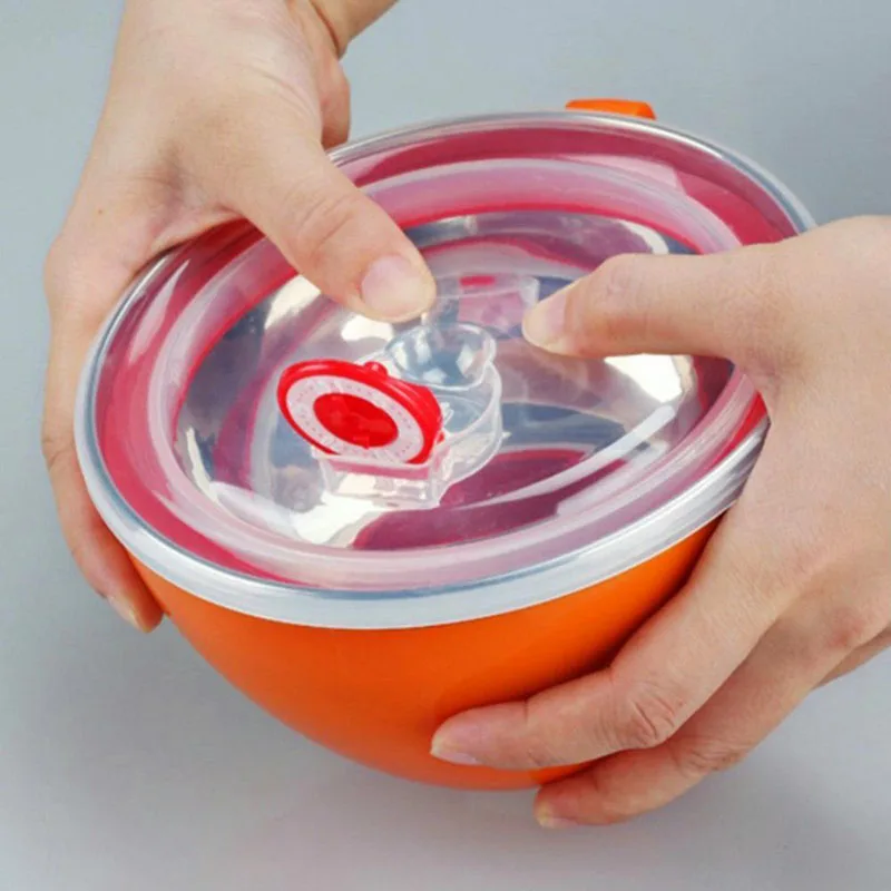 

900ml Noodle Bowl With Lid Handle Stainless Steel Plastic Leak-Proof Food Container Rice Soup Bowls DIN889