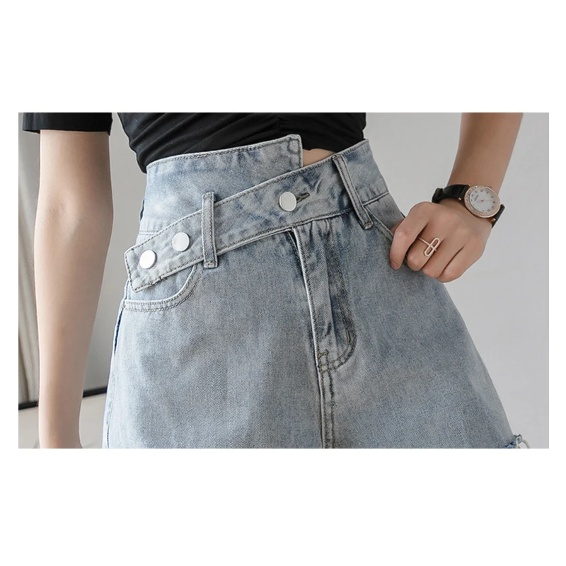 

Short Femme 2021 Blue Jeans Shorts For Women Summer New Wide Leg Vintage Denim Shorts Women High Waist Shorts Women 8942 50