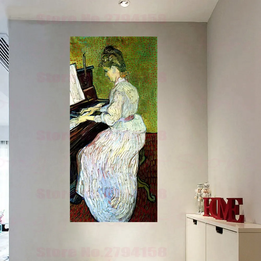 Картина Ван Гог с изображением женщины играющей на пианино винтажные украшения