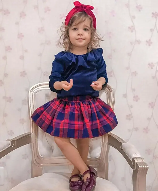 2019 г. Комплект одежды для маленьких девочек Рождественская одежда милые