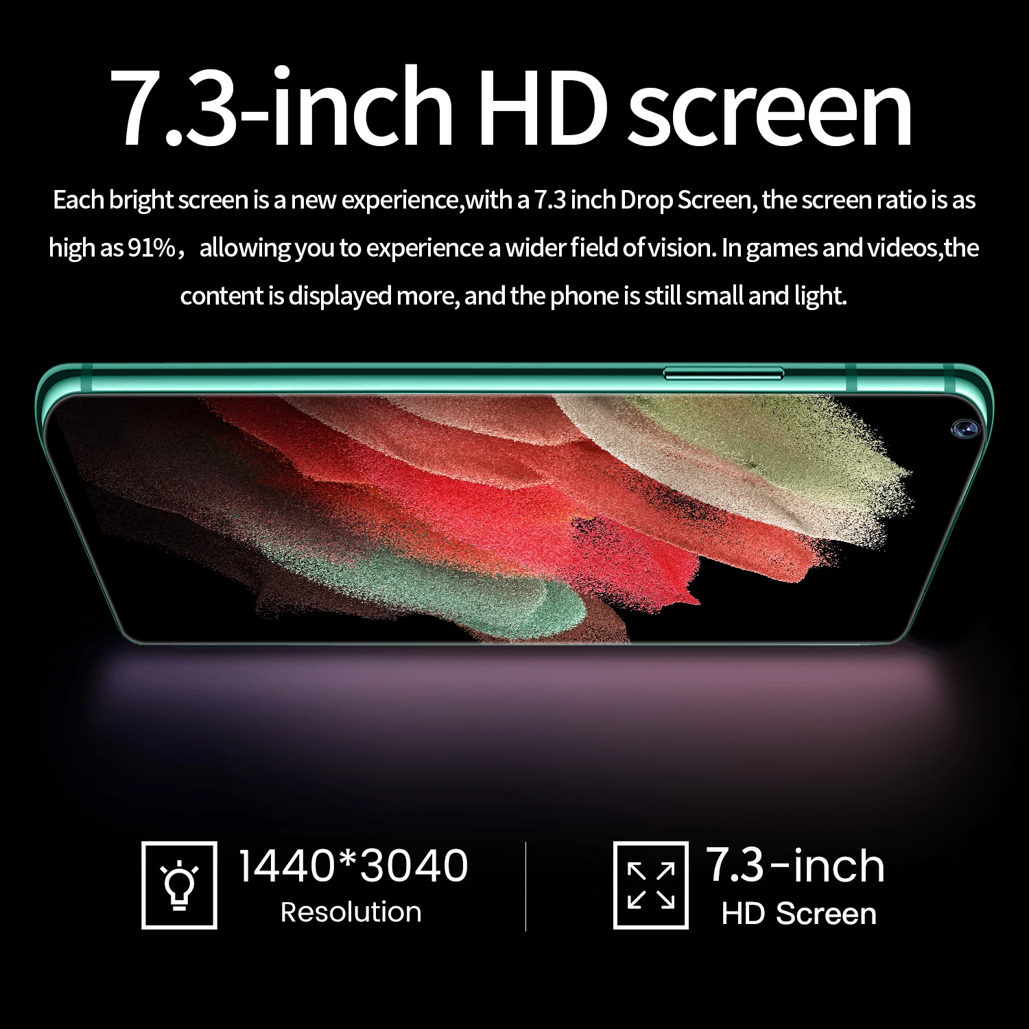 Tel&eacute;fono Inteligente S21 Ultra, 4G, 5G, 7,3 pulgadas, Android 10, 16GB de RAM, 512GB de rom, versi&oacute;n Global, 6800mAh, desbloqueado-2