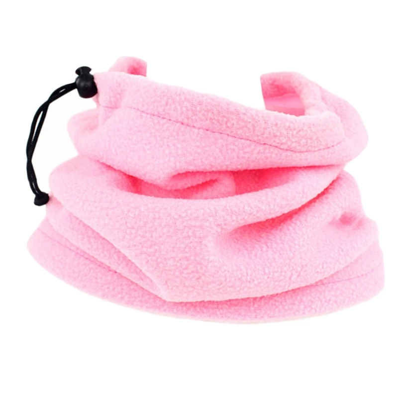 

Winter Faux Fleece Neck Gaiter Warmer Cycling Drawstring Face Cover Scarf Tube