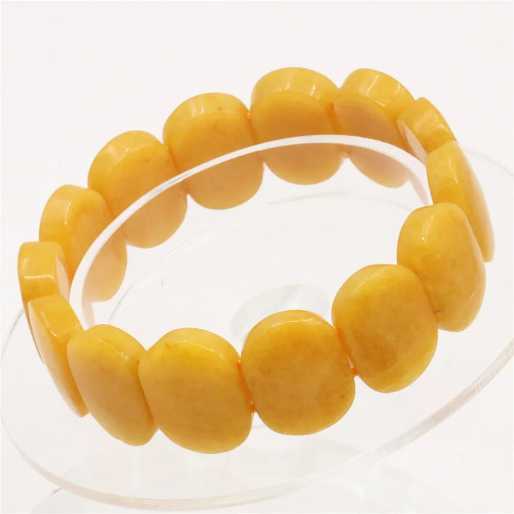 Горячая продажа Новый стиль Модные натуральные желтые нефриты браслет женские