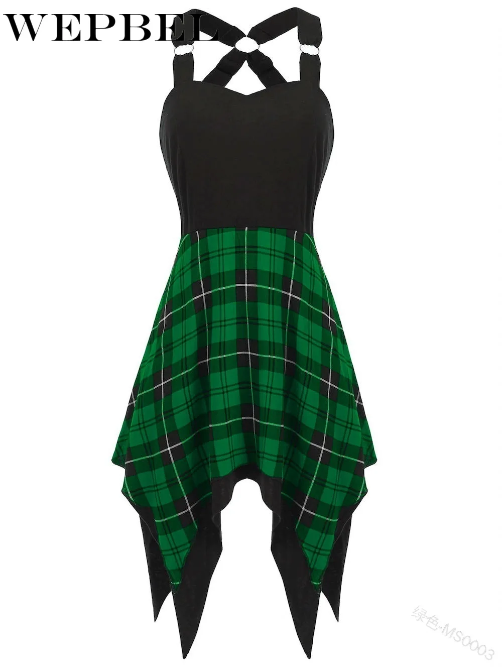 WEPBEL женское модное Повседневное платье без рукавов Летнее клетчатое с принтом