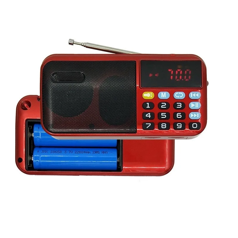 Портативный FM-радиоприемник C-803 Мини цифровой USB TF MP3-плеер светодиодный фонарик