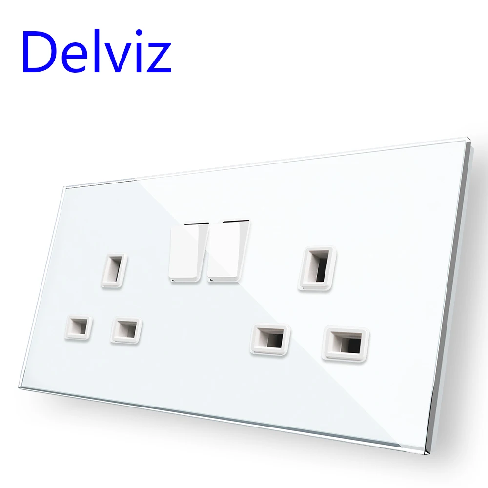 Delviz Великобритания стандартная настенная розетка закаленное Стекло