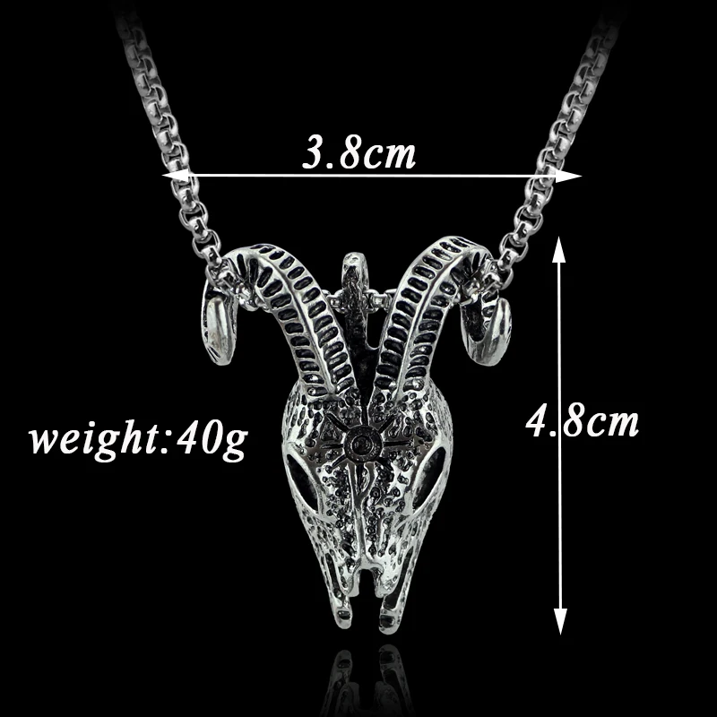 sheep head Baphomet перевернутая голова козла пентаграмма кулон ожерелье Baphomet LaVeyan LaVey сатанинские оккультные панк ожерелья для мужчин - Окраска металла: sheep head