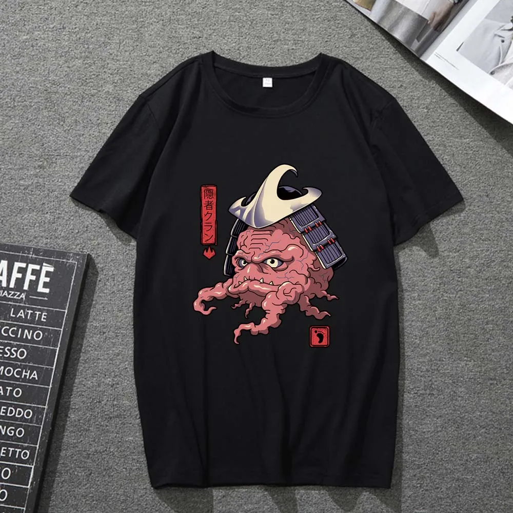 

Men's and Women's T-shirt Round Neck Black Funny Print Short-sleeved Breathable Top Japanese Wild Men and Women Plus Size Top