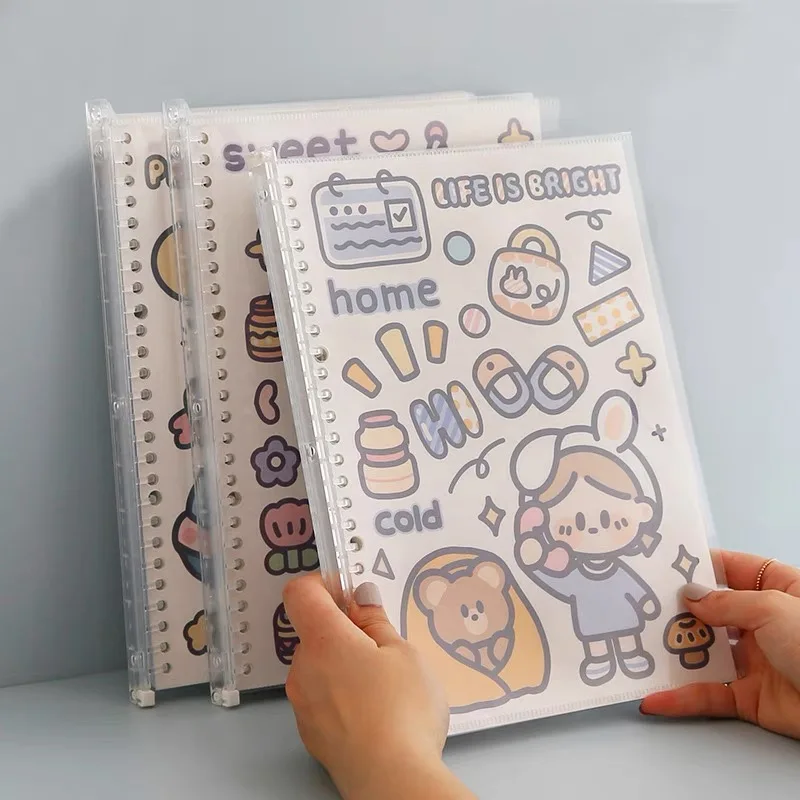 Новый Блокнот Kawaii Bear Rabbit B5 для студентов 30 листов спиральная книга с надписями