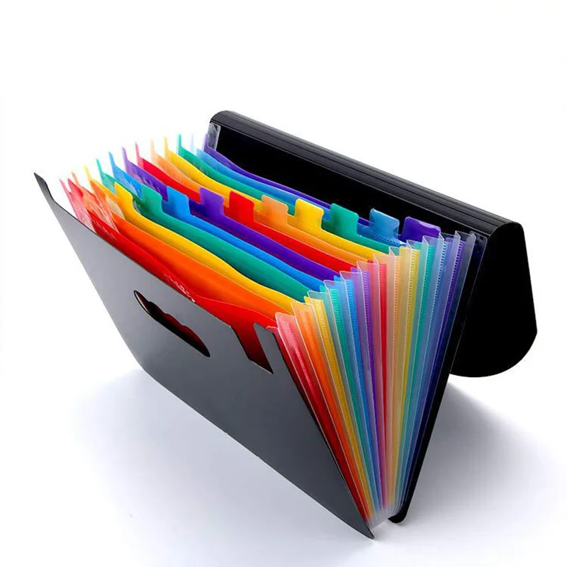 

Colorful Expanding File Document Pockets Box 12 Folder Office Paper Organizer Multifunctional UY8