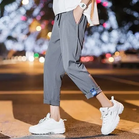 Men's nine-point pants casual camouflage Korean version of summer loose Harun big size sweatpants tide | Мужская одежда