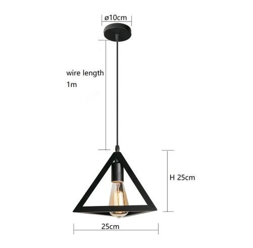 Черный Блеск Клетка Подвесные светильники Железный минималистский ретро