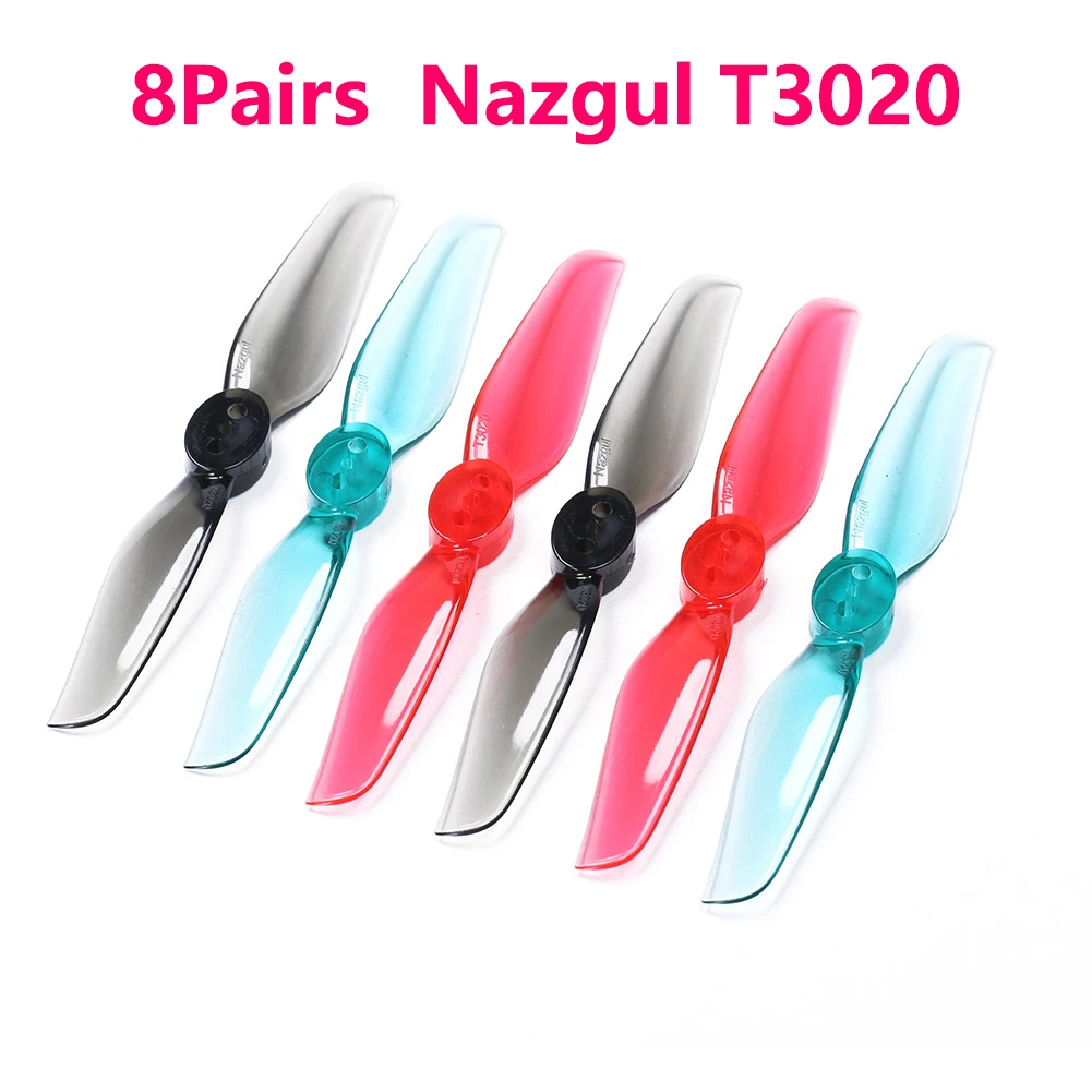 

16 шт. (8 пар) iFlight Nazgul T3020 3-дюймовый пропеллер совместимый с XING 1404 зубочистка двигатель для FPV гоночного дрона CW CCW Blade