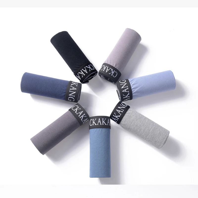 7PCS/Lot Men Panties Shorts Underwear Boxer Shorts Men's sexy underwear High quality men's underwear Pouch Comfortable cotton