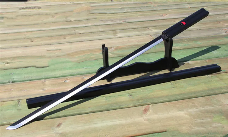 Black(100CM) Наруто Косплей-костюм SASUKE реквизит металлический меч Ninjia кунаи аниме периметр Косплей Стальной меч нож лезвие Оружие Катана на Хэллоуин - Цвет: Black(100CM)