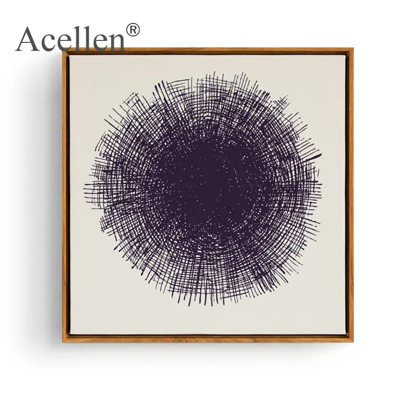 Скандинавская Картина на холсте абстрактные квадратные плакаты круглая графика