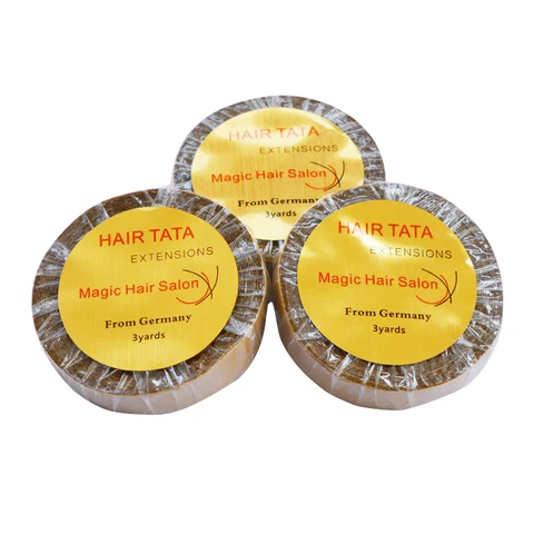 1 см * 3 ярда TATA двусторонняя клейкая лента для замены волос для кружевного парика/закрытия/шиньона водонепроницаемая кружевная поддерживающая лента для парика