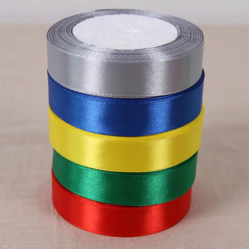 25 ярдов атласная лента 20 мм шелковая односторонняя для свадьбы украшения