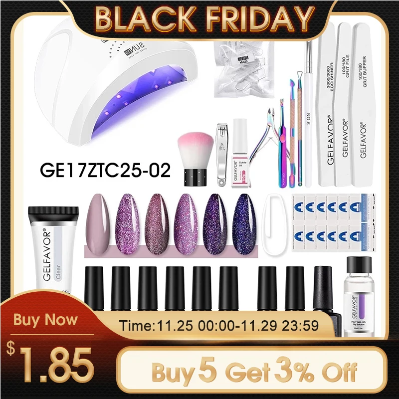 Набор для маникюра с полуперманентным покрытием и УФ-лампой сушки ногтей