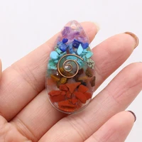 1pcs natural stone water drop shape resin charm pendant for jewelry making necklace earring women gift size 22x42mm