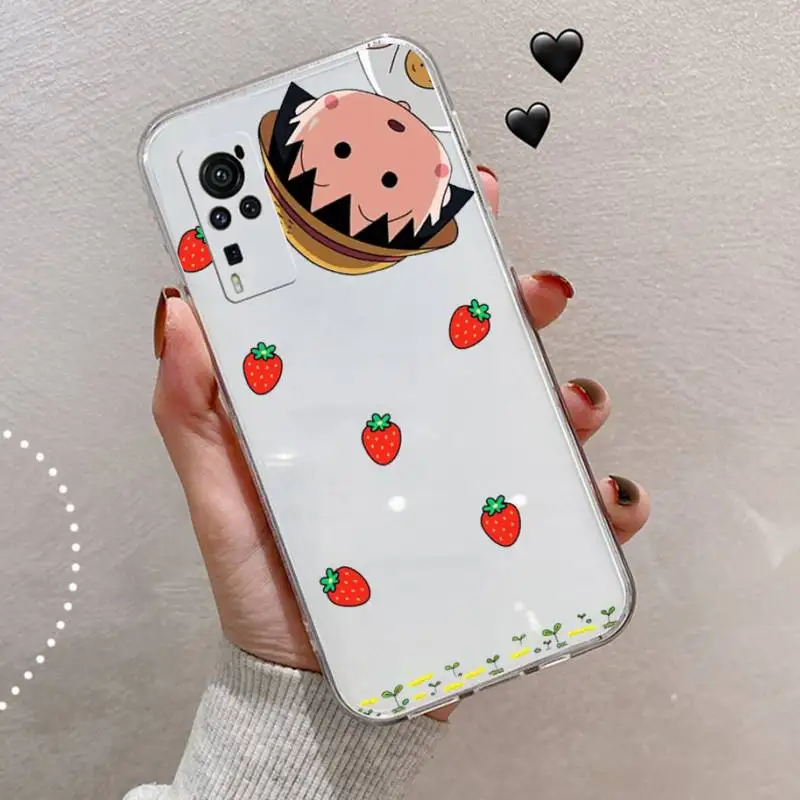 

Chibi Maruko cute cartoon Phone Case Transparent for vivo X 50 60 30 21 27 20 7 9 i s pro plus protective shell cover funda