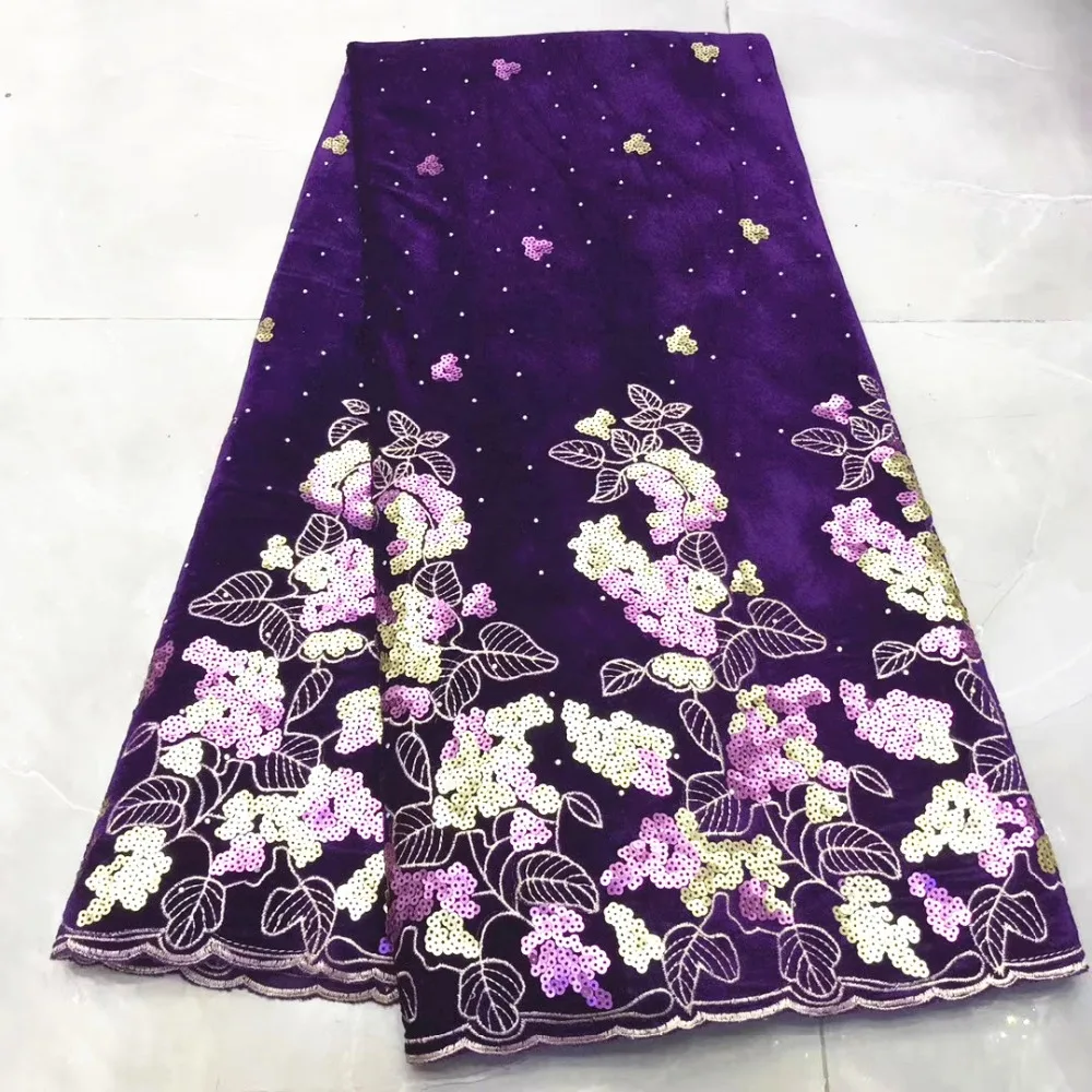 

African Lace Fabric 2020 High Quality Lace Newest nigerian Velvet Lace With Sequins french velvet Lace For Wedding Dress