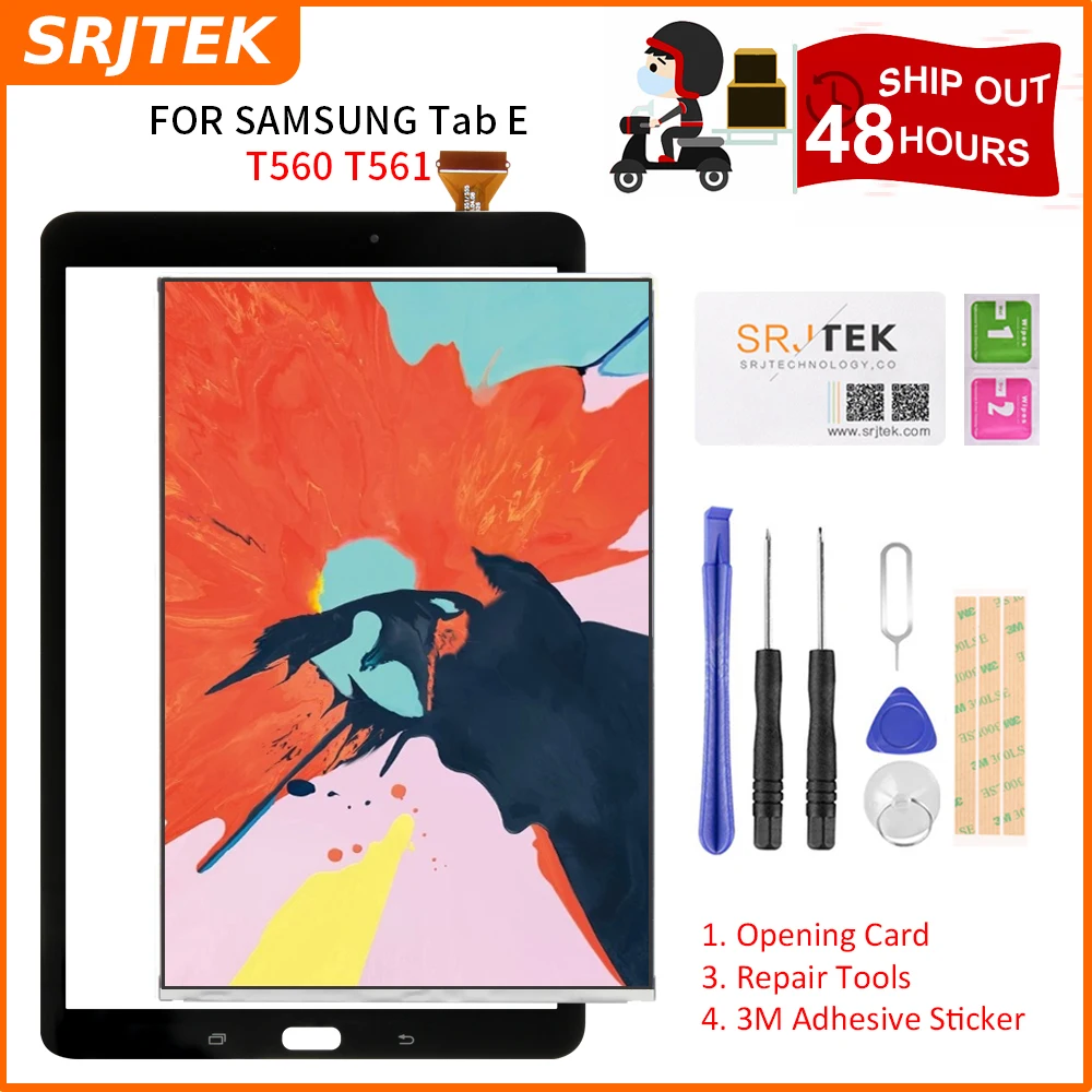 Srjtek T560 ЖК Сенсорная панель для Samsung Galaxy Tab E SM T561 дисплей с сенсорной панелью