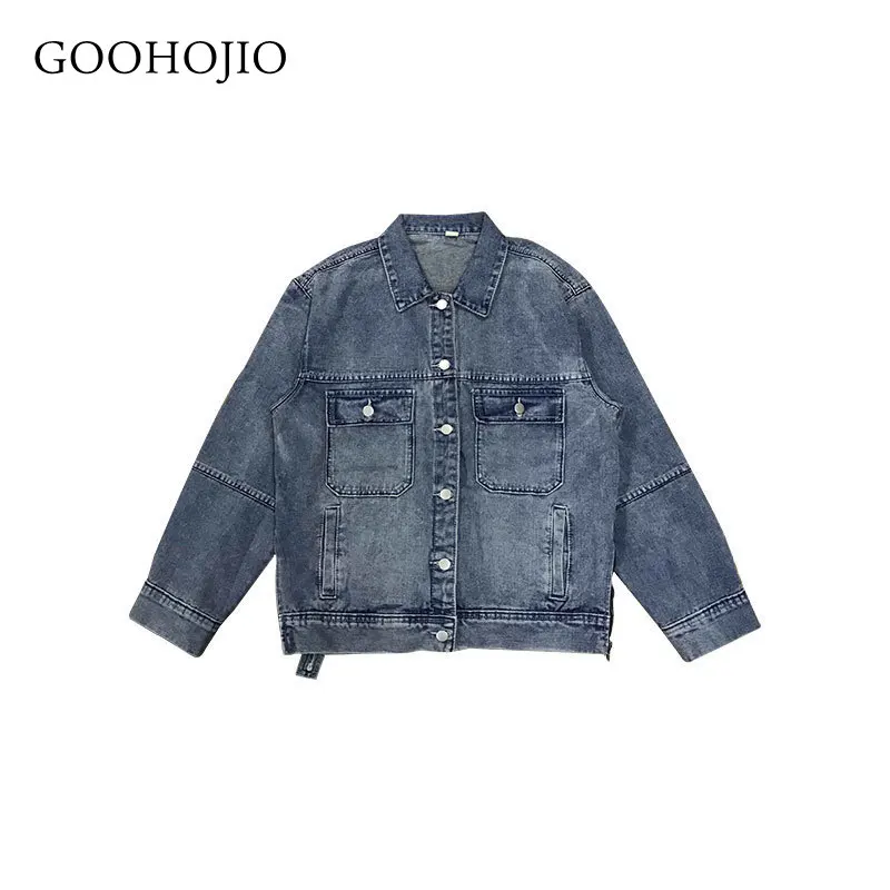 

GOOHOJIO 2021 New Spring Autumn Vintage Coats Women Fashionable Distressed Cowboy Jackets for Women Chic Casual Jackets Women
