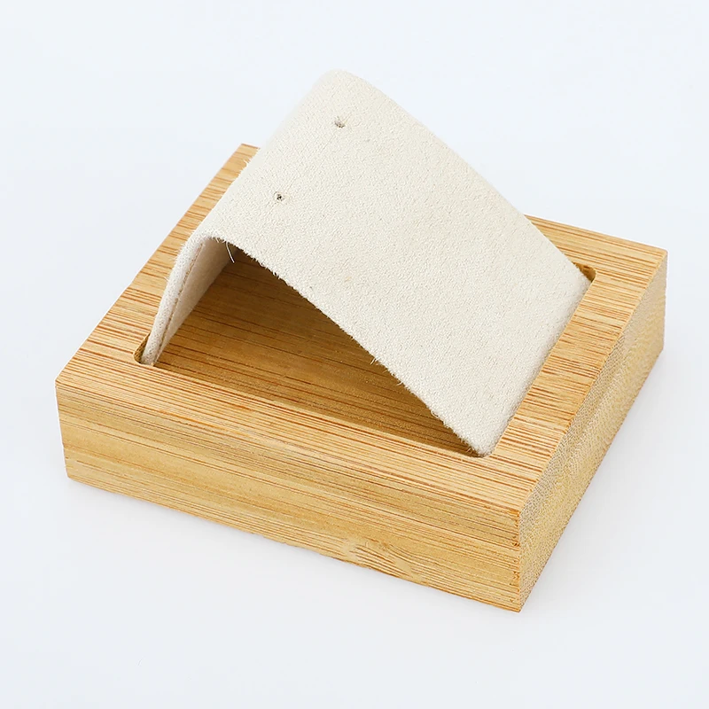 Бархатная подставка для сережек гвоздиков бежевый серый цвет|Упаковка и стойки