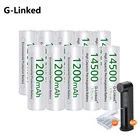 Новый G-линкд 14500 1200mAh 3,7 V литий-ионные аккумуляторы AA Батарея литиевая батарея для светодиодного фонарика фары игрушки