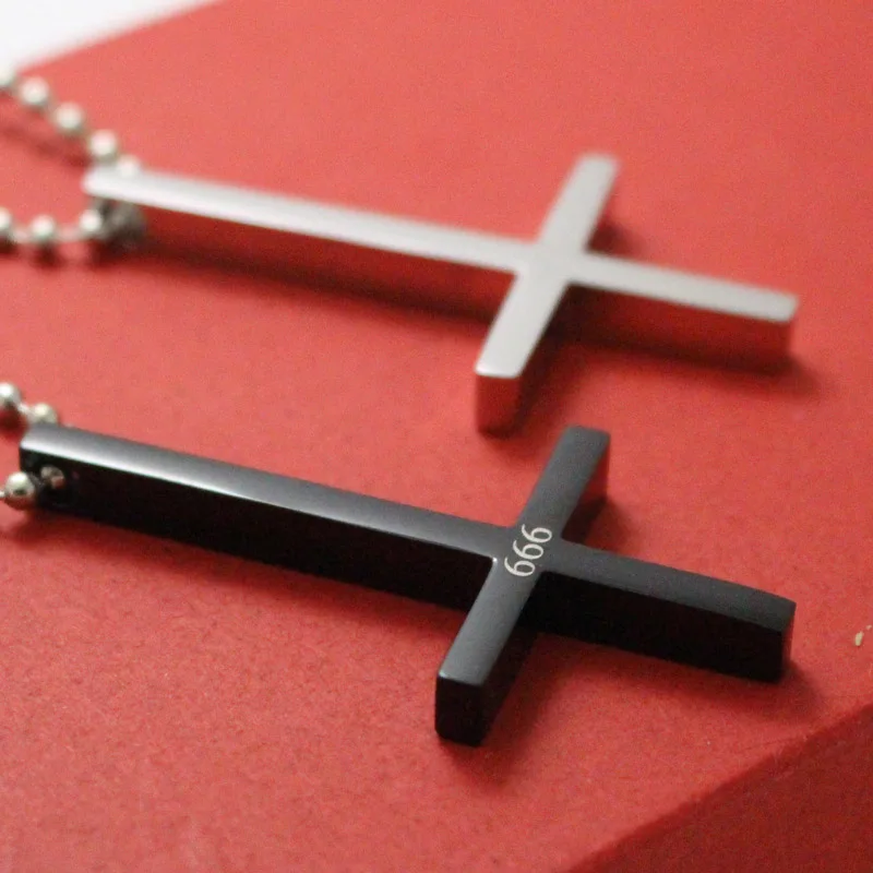 Нержавеющая сталь 666 перевёрнутый крест кулон ожерелье дьявол Люцифер сатана сатанинские украшения Высокое качество модное ожерелье