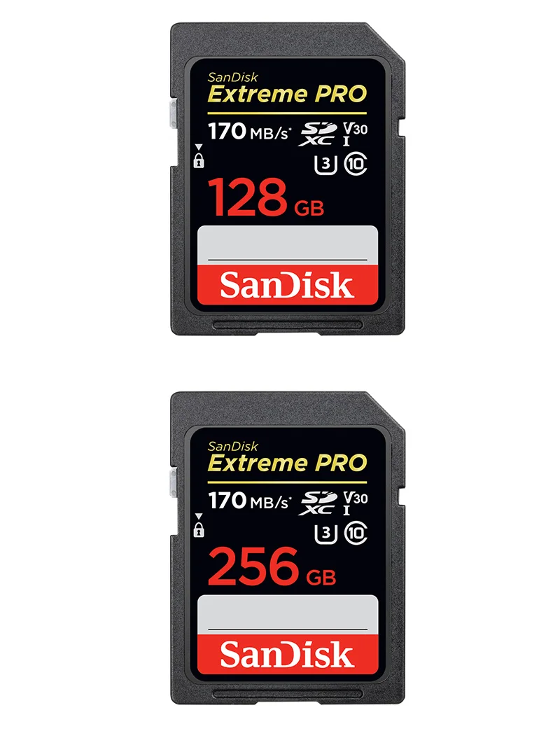 Двойной Флеш-накопитель SanDisk Extreme Pro высокая прозрачность и Скорость SD карты памяти 32 Гб SDHC Макс 95 МБ/с. U3 V30 C10 64 Гб 128 Гб карта памяти флэш-памяти SDXC Max 170 МБ/с. для спортивной экшен-камеры 4K цифровой зеркальной камеры