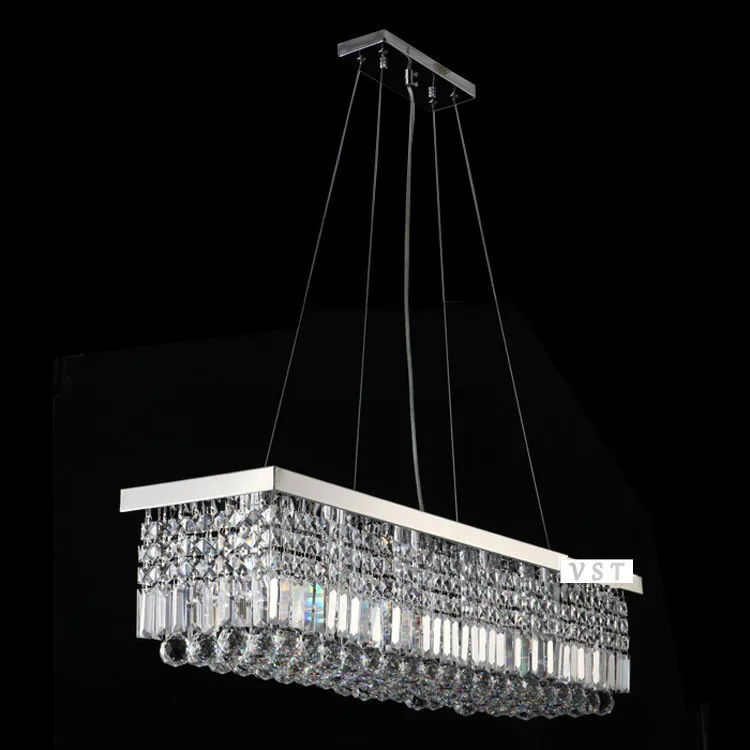 

Home Length 1500mm NEW Modern Crystal Chandelier for dining room Rectangle Crystal Pendant Chandelier fixture