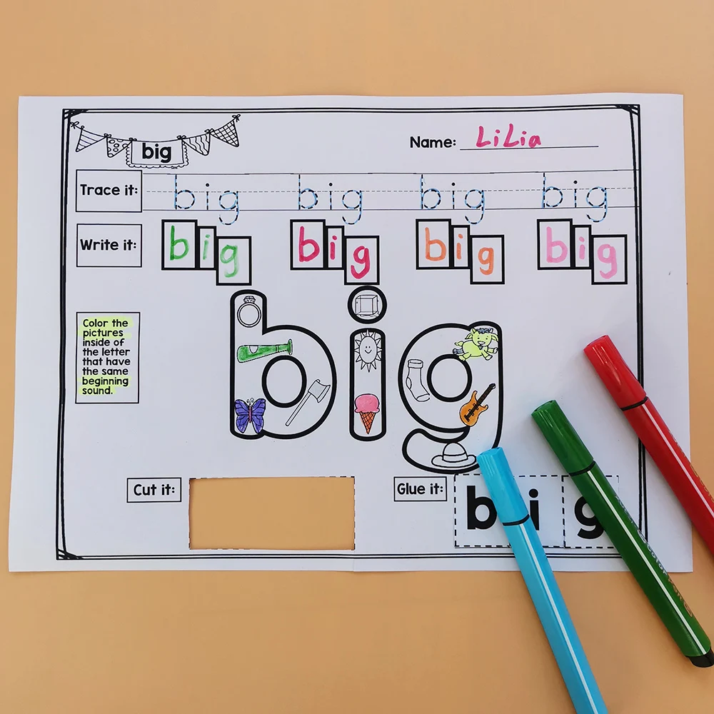 225 страниц Sight Word Pnactice 2 обучающая английская рабочая тетрадь учебная книга для