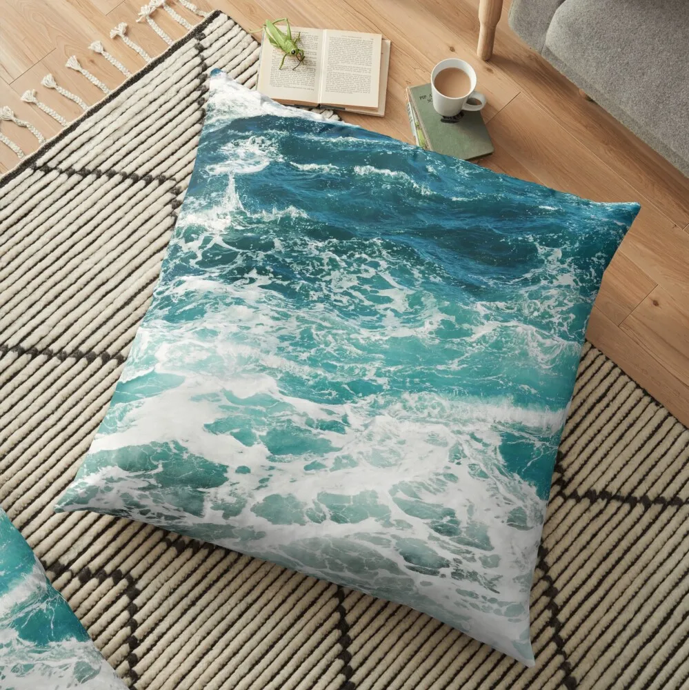 

Blue Ocean Waves printed Sofa Decorative Cushion Cover Pillow Pillowcase Car Throw Pillow Home Decor Pillowcover 2021