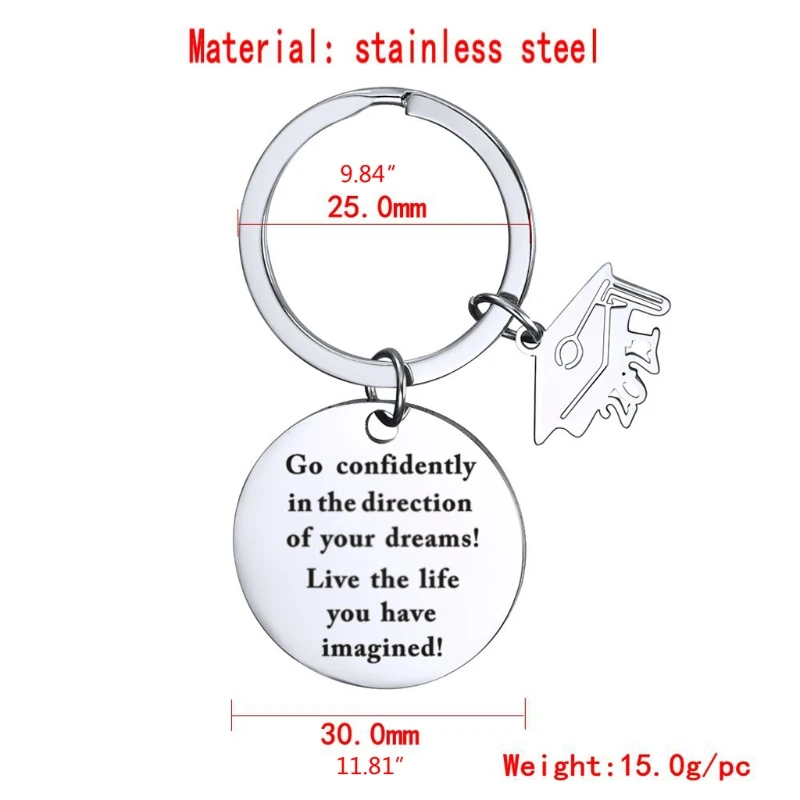 

Stainless Steel Graduation Gifts for Her College Graduation Gifts Class 2021 Keychain Inspirational Gifts for Boys Girls