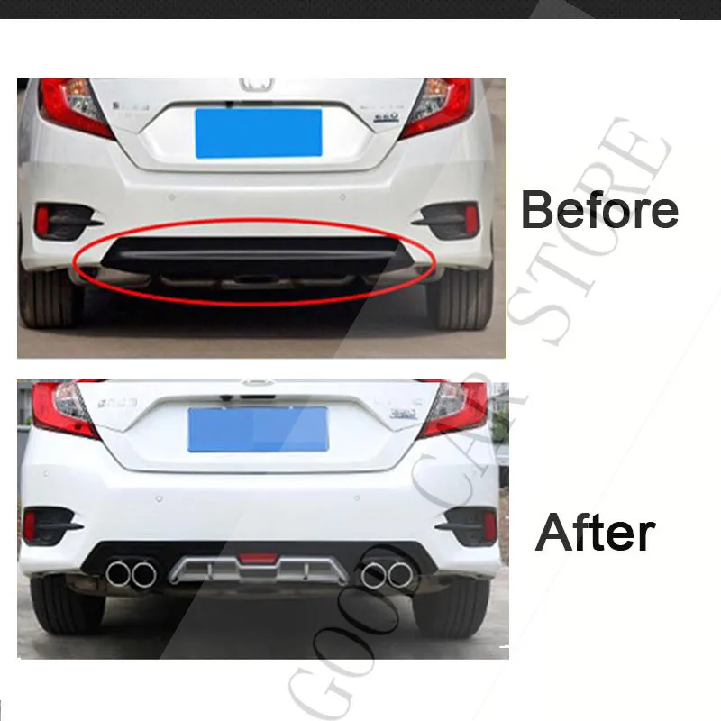 Подходит для Honda Civic СЕДАН 4 DR 2016 2017 2018 2019 Задняя Нижняя бампера Защита глушителя