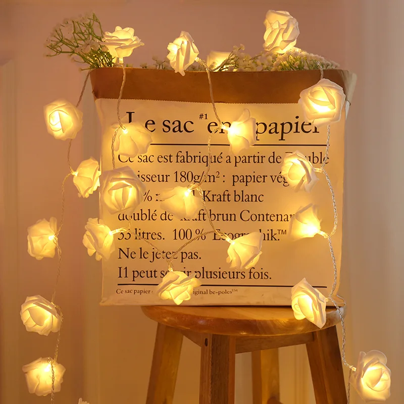 

20 LEDS Garlands Flower String Fairy Lights USB Battery Powered Fairy Lights Christmas Wedding Valentine's Day Decoration Decor