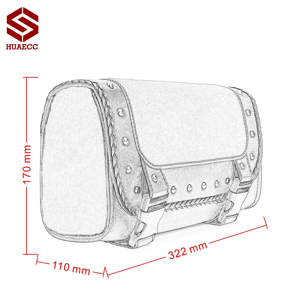 

Motorcycle PU Leather Saddle Side Back Tail Pouch Tool Bag Moto Motorbike Black Saddle Luggage Side Back Tail Bag Storage