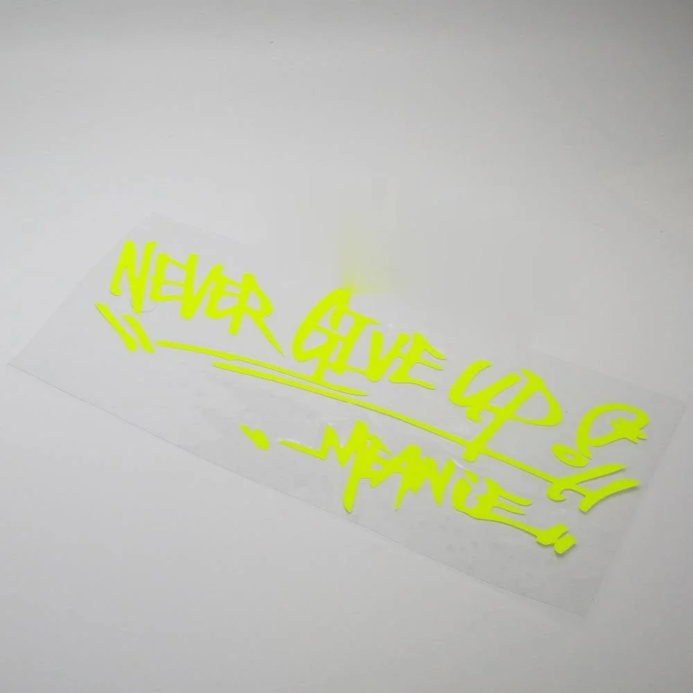 

Vinyl Die Cut Car Sticker Decal Never Give Up Signature 20 X 10 Cm for Motor Bike Truck Helmet Decorated Stickers