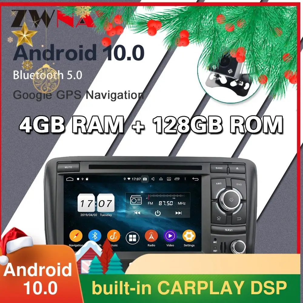 

128G Carplay Android 10.0 screen CarDVD Player for Audi TT 2006-2010 2011 2012 2013 GPS Auto Radio Audio Music Stereo Head unit